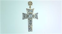Anhänger Sommer Dame Stile Antico in Gelbgold Diamante 0.10 Ct CROCE STILE DIA CT 0.10 6.80 AG+AU - CROCE STILE DIA CT 0.10 6.80 AG+AU